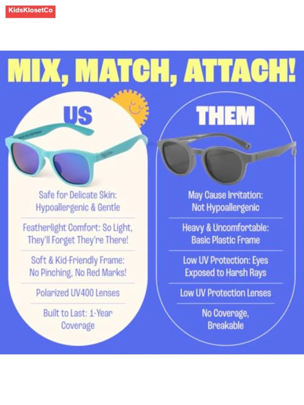 Polarized Toddler Sunglasses - Unbreakable UV Protection for Kids Ages 2-8